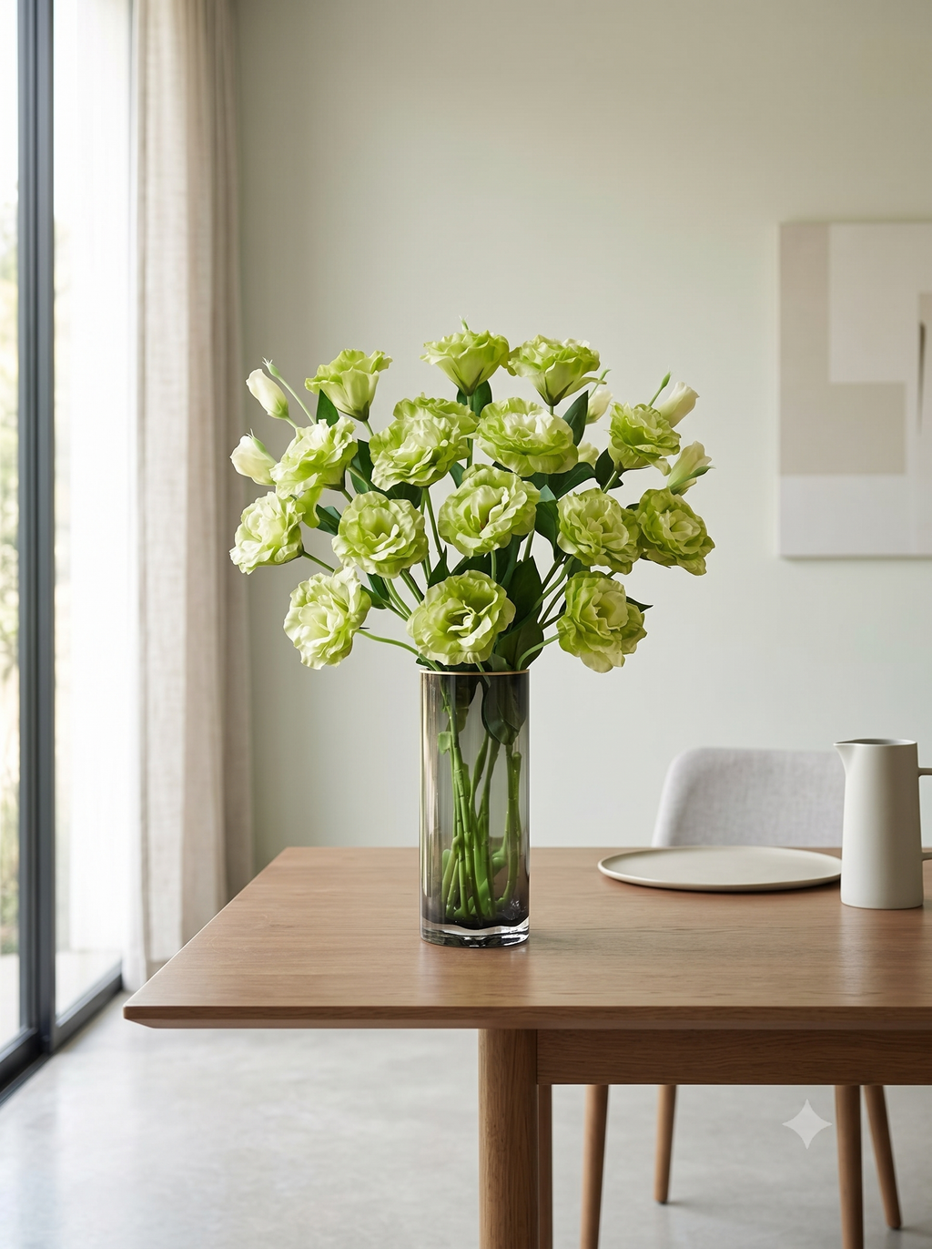 Elegantes Grünes Lisianthus Künstliches Blumenarrangement