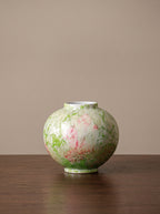 Sculptural Green Splash Aesthetic Moon Vase