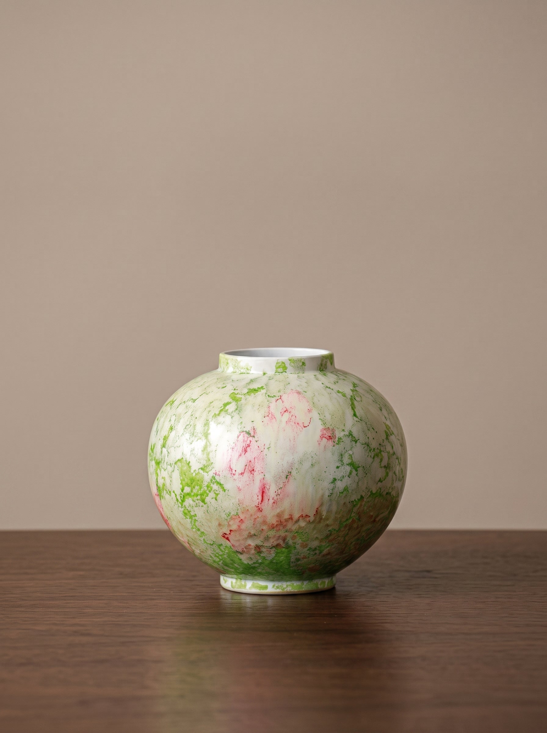 Sculptural Green Splash Aesthetic Moon Vase
