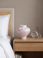 Hand-painted Blush Lilac Hydrangea Ceramic Vase