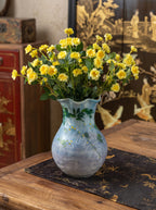 Vintage Hand-painted Sky-blue Wisteria Ceramic Vase