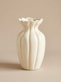 Nordic Fluted Cream Glazed Vase