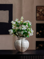 Nordic Glossy White Fluted Sculptural Vase