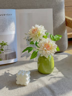 Creamy Blush Dahlia Bloom Faux Floral Arrangement