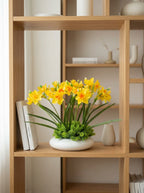 Zen Vibrant Yellow Daffodil Botanical Faux Floral Arrangement