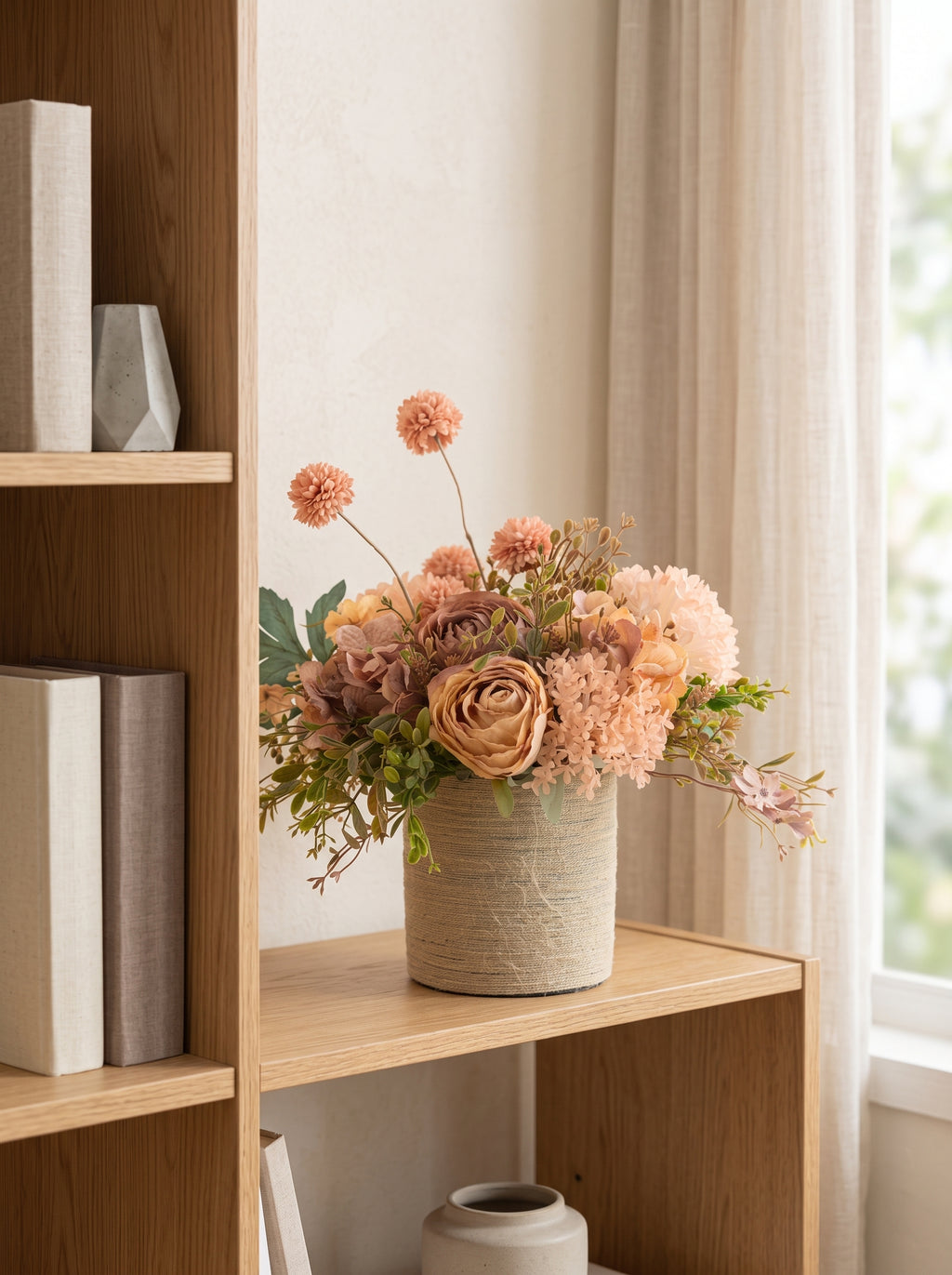 European Vintage Peony Rose Romantic Artificial Floral Arrangement