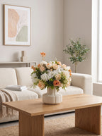Luxury French Champagne Rose Hydrangea Botanical Artificial Floral Arrangement