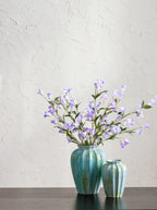 Spotted Ocean Blue Fluted Vase