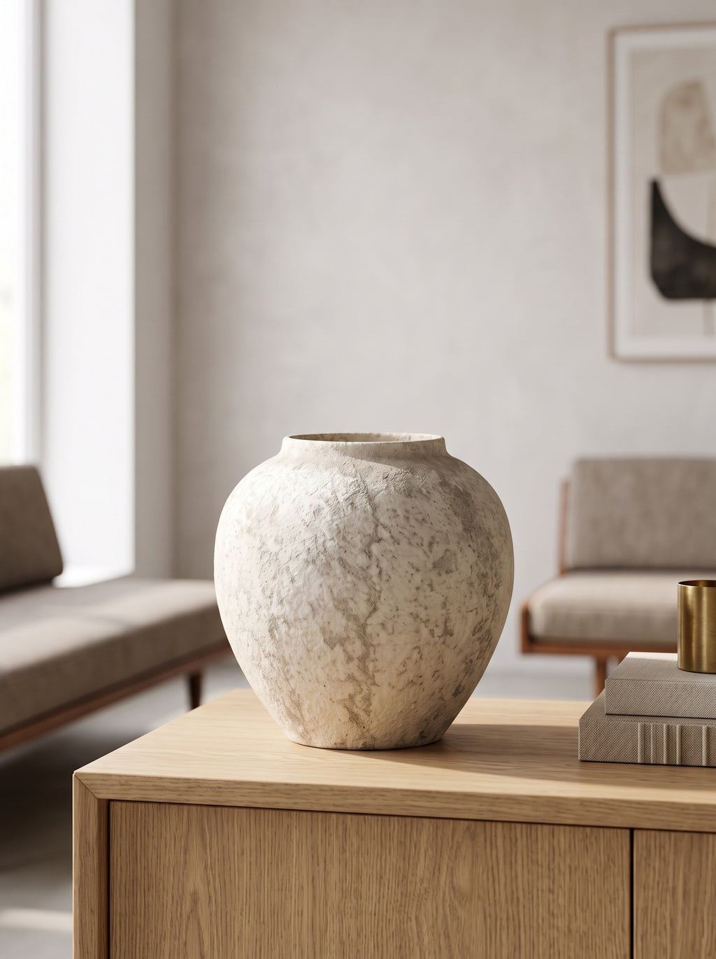Zen Wabi-Sabi Concrete Textured Vase