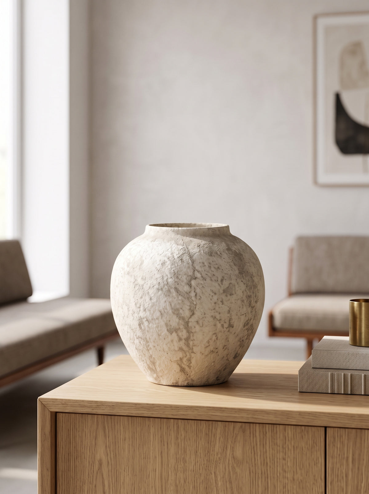 Zen Wabi-Sabi Concrete Textured Vase