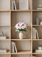 Serene Creamy Rose Garden Spray Faux Floral Arrangement