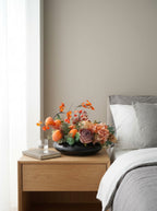 Zen Persimmon and Vintage Rose Botanical Faux Floral Arrangement