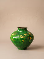 Hand-Painted Golden Osmanthus Emerald Vase