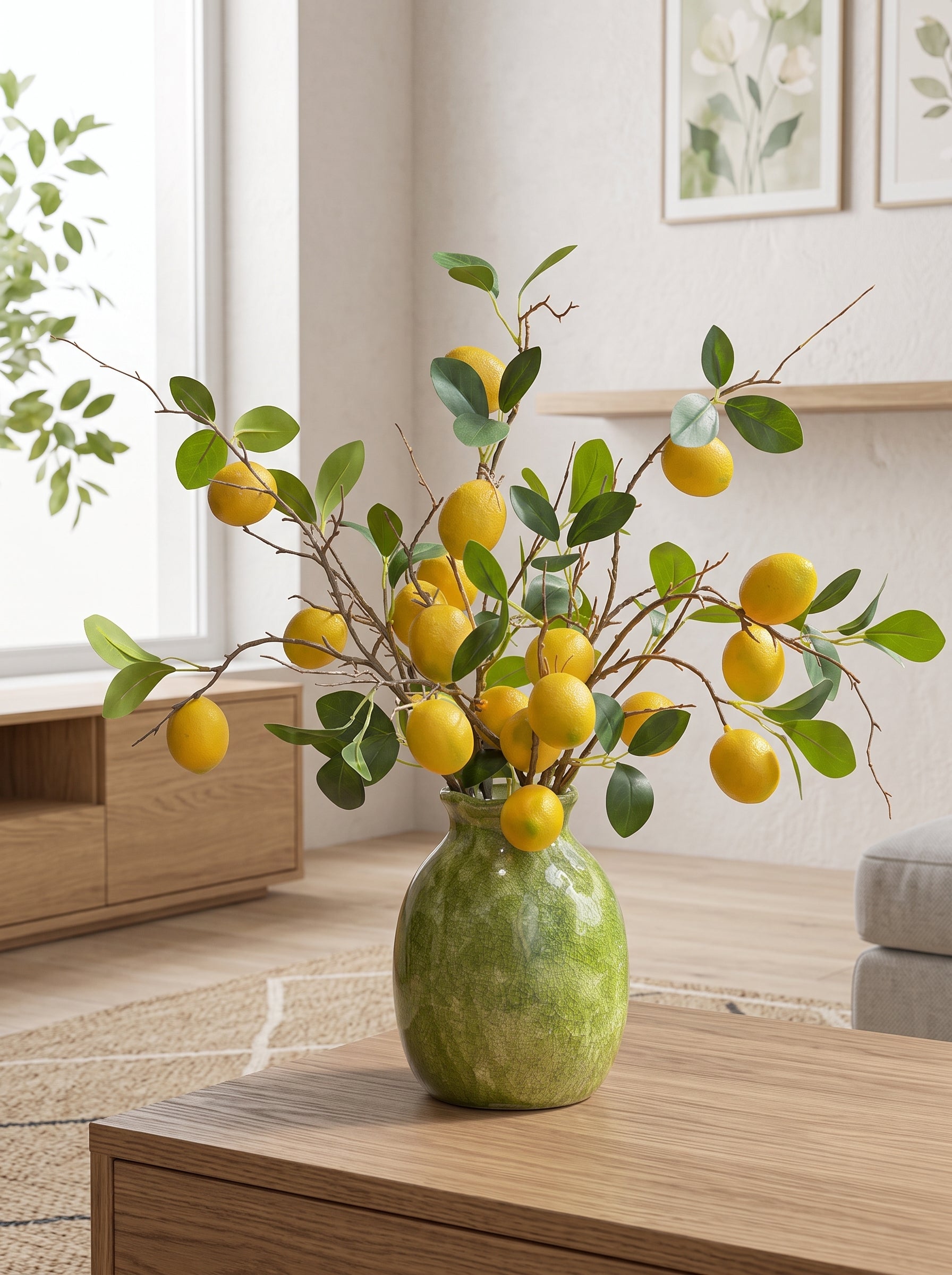 Nordic Mediterranean Sun-Kissed Lemon Branch Artificial Floral Arrangement