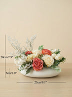 Zen Cream and Dusty Rose Frosted Botanical Faux Floral Arrangement