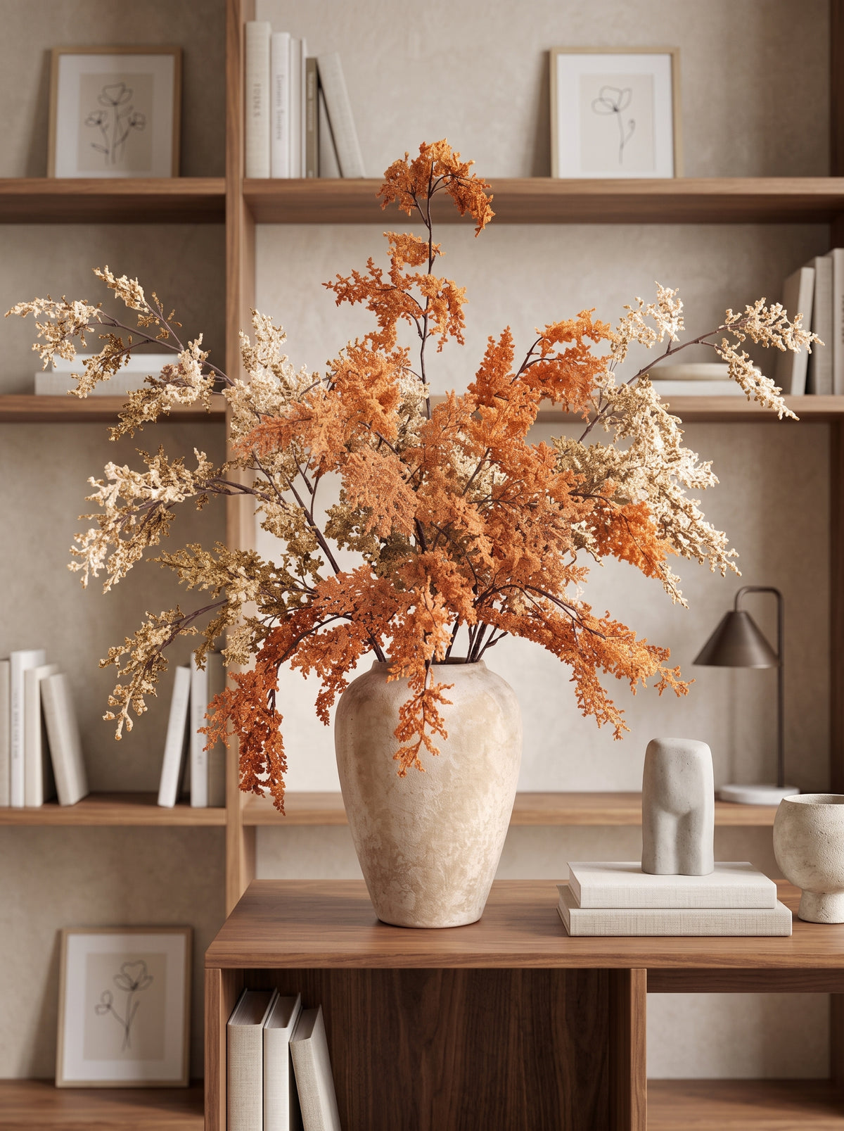 Luxury Wabi-Sabi Terracotta Faux Floral Arrangement