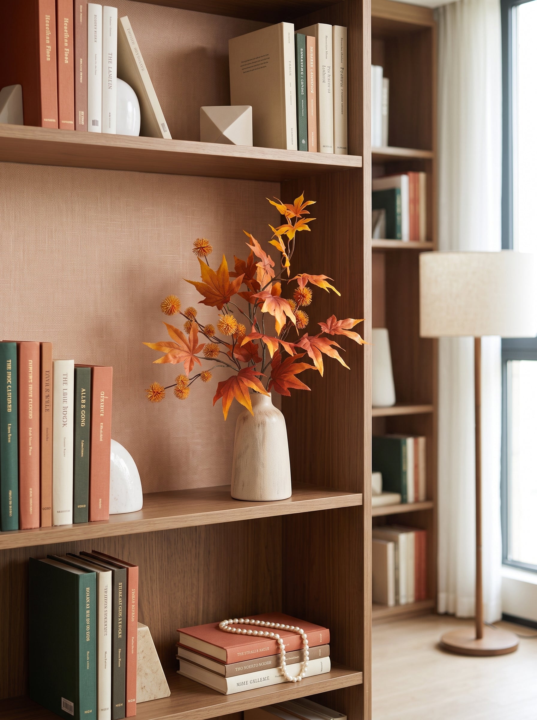 Warm Autumn Maple Foliage Botanical Artificial Floral Arrangement