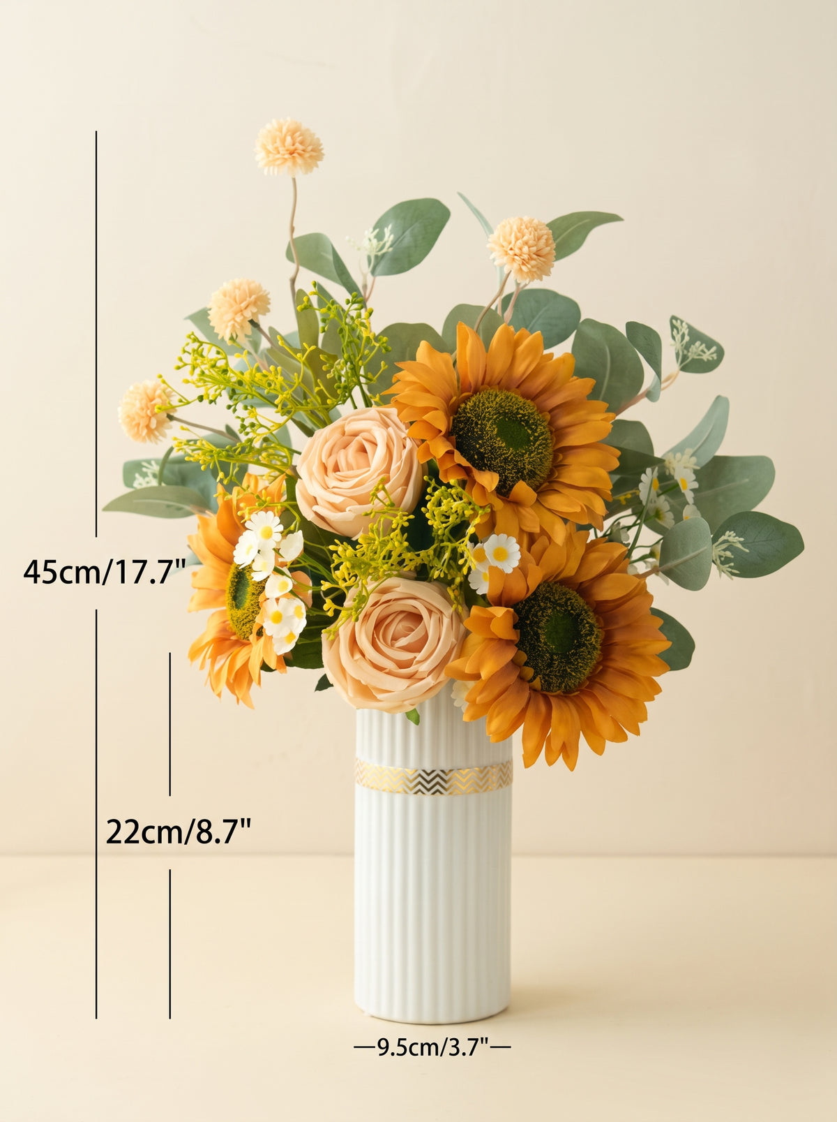 Golden Meadow Sunflower Bouquet Faux Floral Arrangement