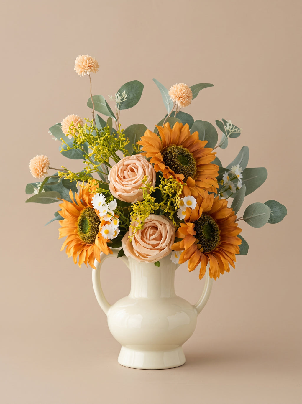 Golden Meadow Sunflower Bouquet Faux Floral Arrangement