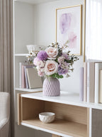 Elegant Mauve Rose and Lavender Provincial Faux Floral Arrangement