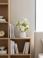 Nordic Fresh White Rose Wildflower Botanical Artificial Floral Arrangement