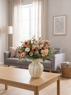 Dusty Rose and Daisy Faux Floral Arrangement