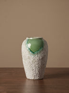 Wabi-Sabi Lava Bubble Drip Glaze Vase