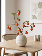 Golden Autumn Harvest Faux Persimmon Branch Artificial Floral Arrangement