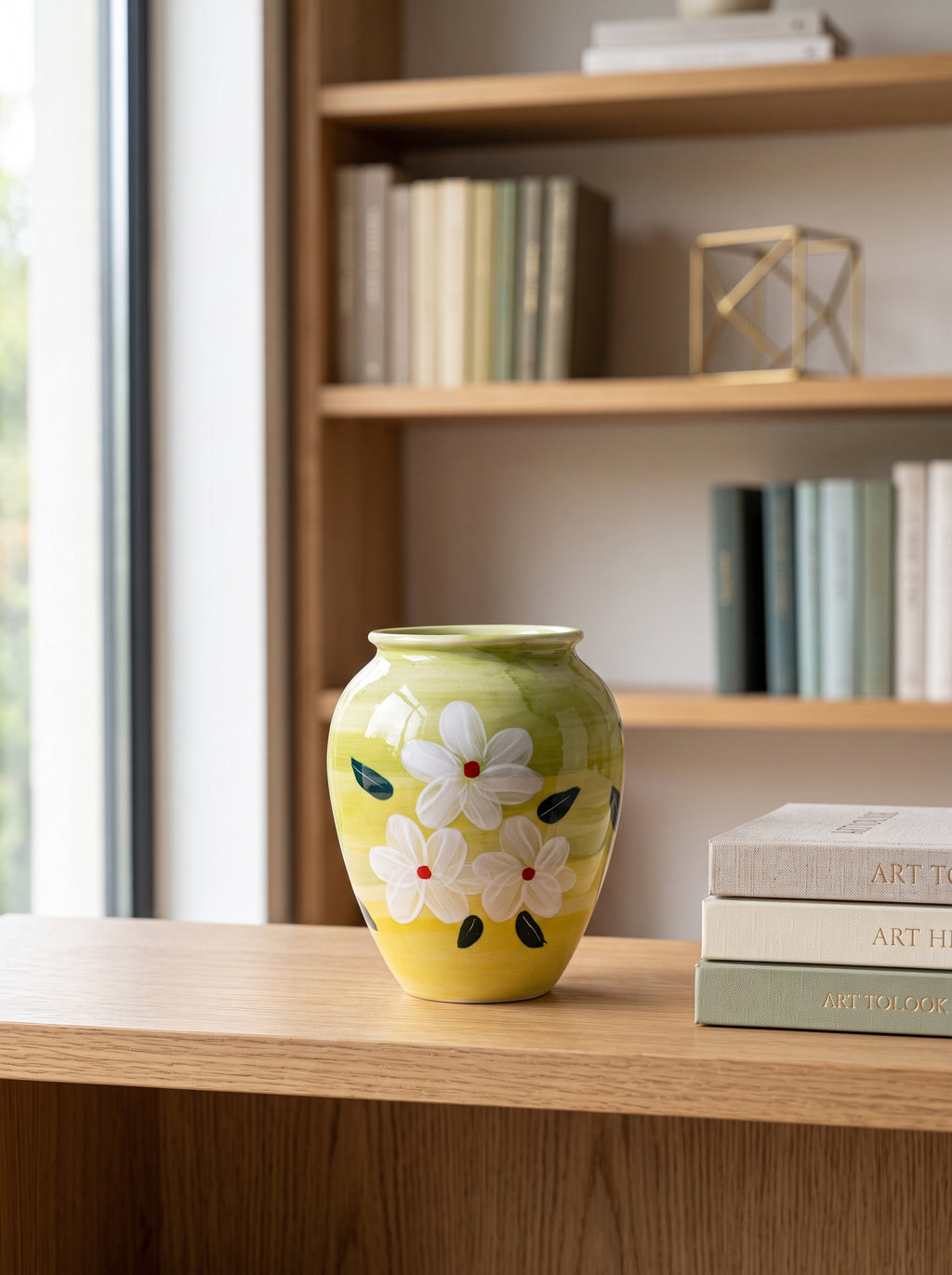 Vintage Hand-painted White Jasmine Bud Vase