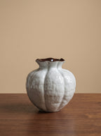 Nordic Glossy White Fluted Sculptural Vase