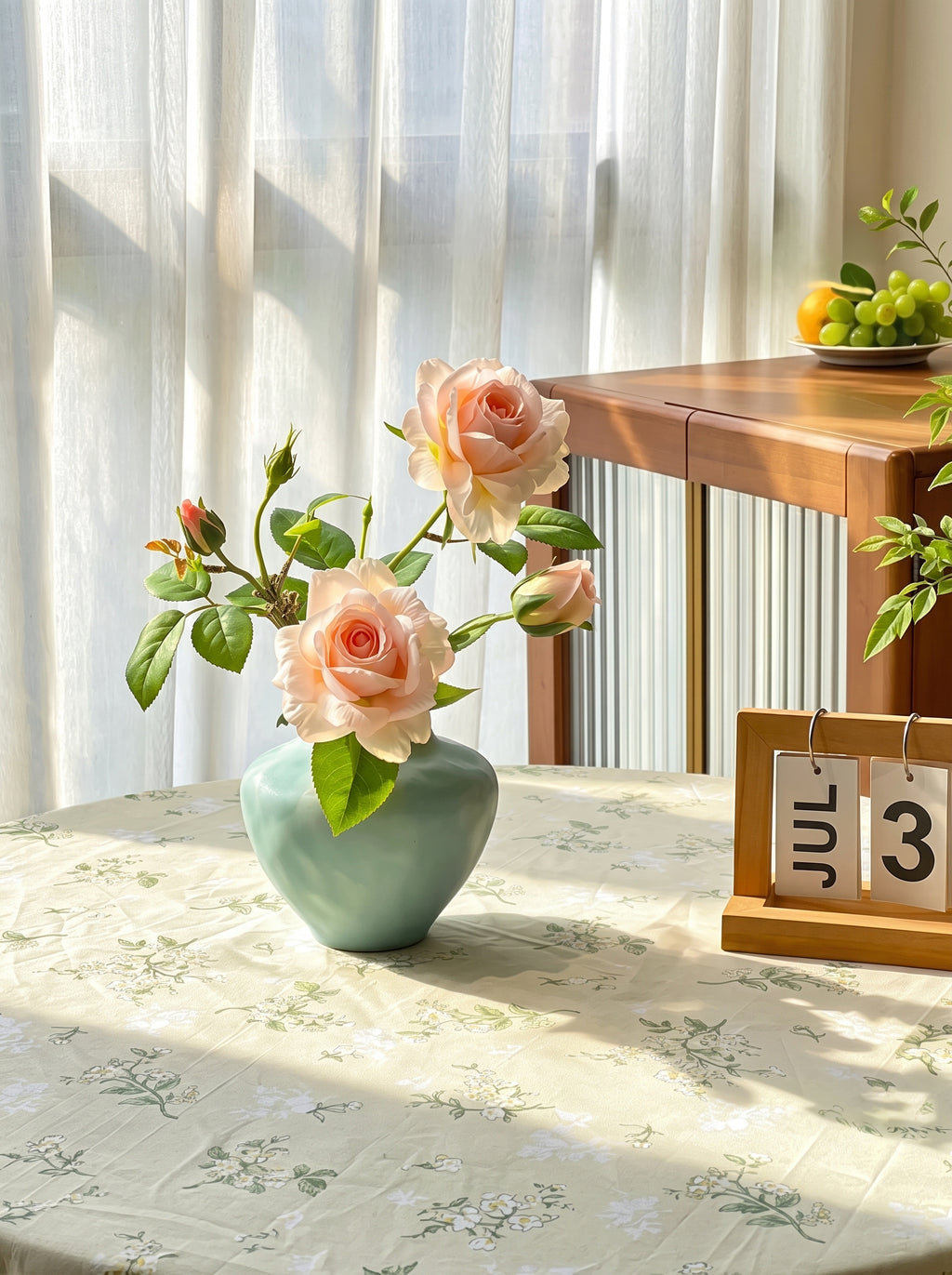 Elegant Blush Pink Rose Aesthetic Artificial Floral Arrangement