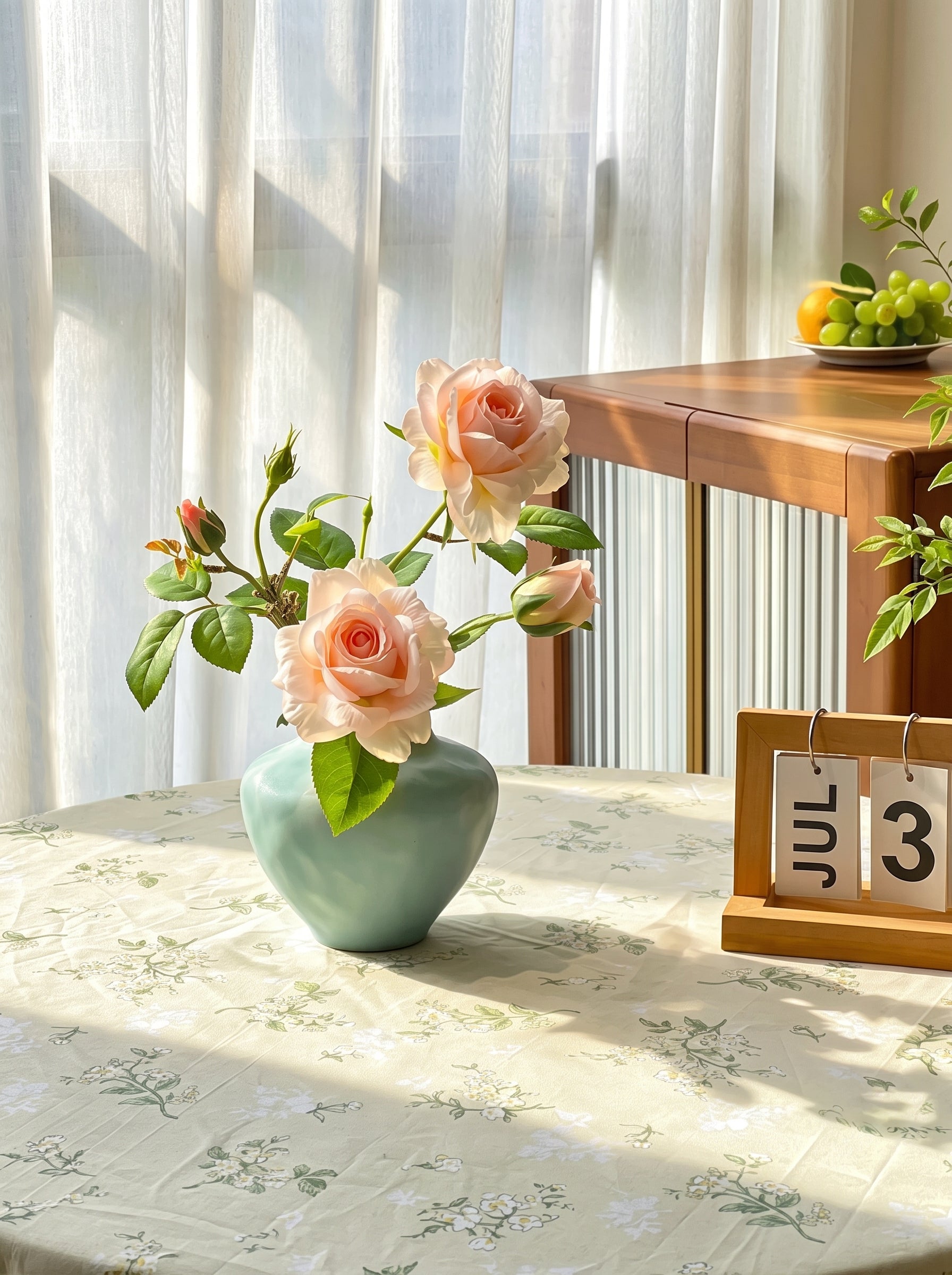 Elegant Blush Pink Rose Aesthetic Artificial Floral Arrangement