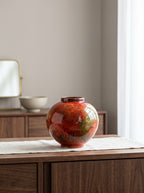 Flame Red Flambé Glaze Vase