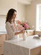 Blush Pink Orchid Anthurium Faux Floral Arrangement