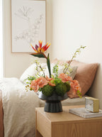 Modern Bird of Paradise and Orchid Faux Floral Arrangement