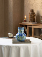Hand-painted Royal Blue Floral Ceramic Vase