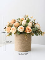Rustic Apricot Rose Garden Spray Faux Floral Arrangement