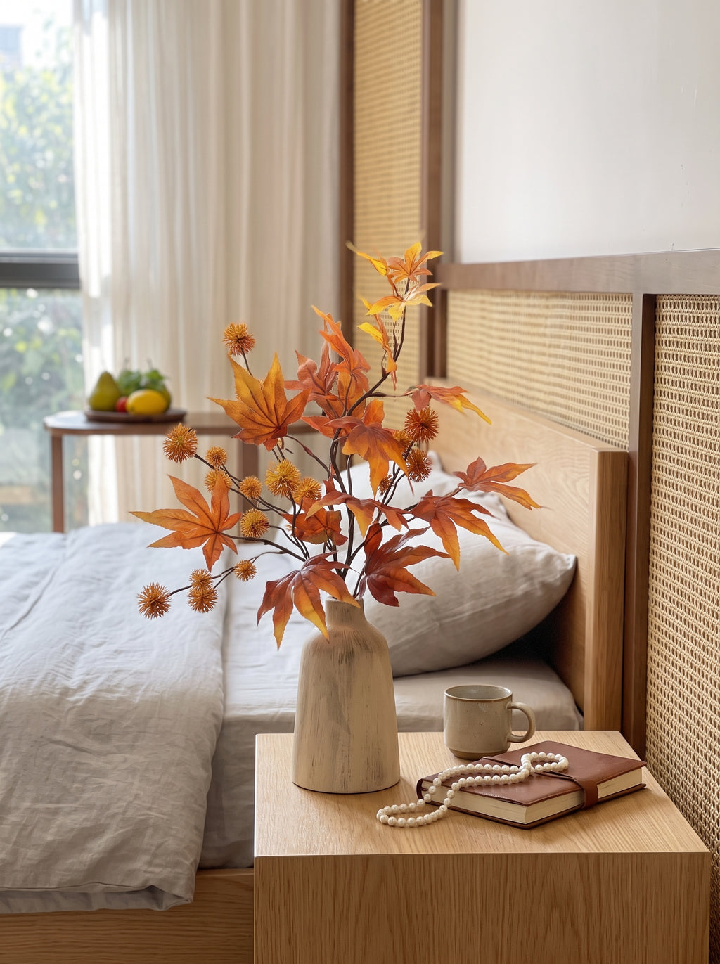 Warm Autumn Maple Foliage Botanical Artificial Floral Arrangement
