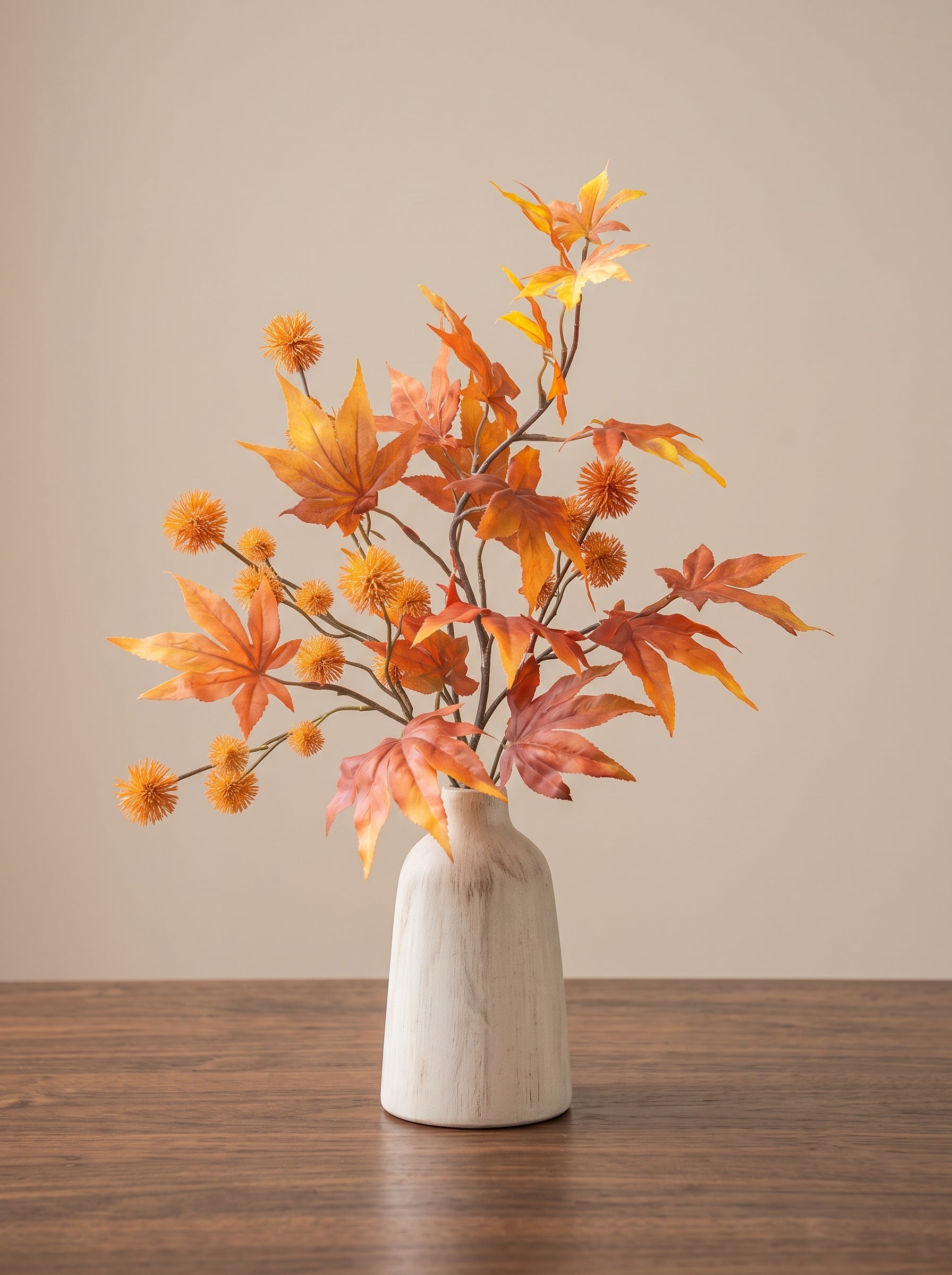 Warm Autumn Maple Foliage Botanical Artificial Floral Arrangement