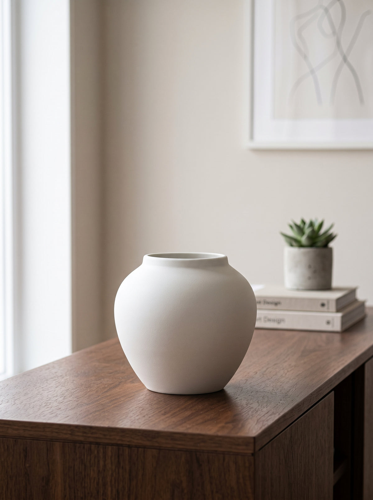 Wabi-Sabi White Sculptural Vase