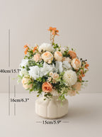 Luxury French Champagne Rose Hydrangea Botanical Artificial Floral Arrangement