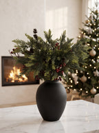 Nordic Red Berry and Cedar Botanical Faux Floral Arrangement