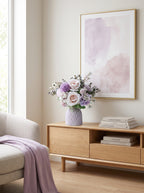 Elegant Mauve Rose and Lavender Provincial Faux Floral Arrangement