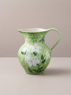 French Country Botanical Lily Butterfly Ceramic Vase