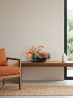 Zen Persimmon and Vintage Rose Botanical Faux Floral Arrangement