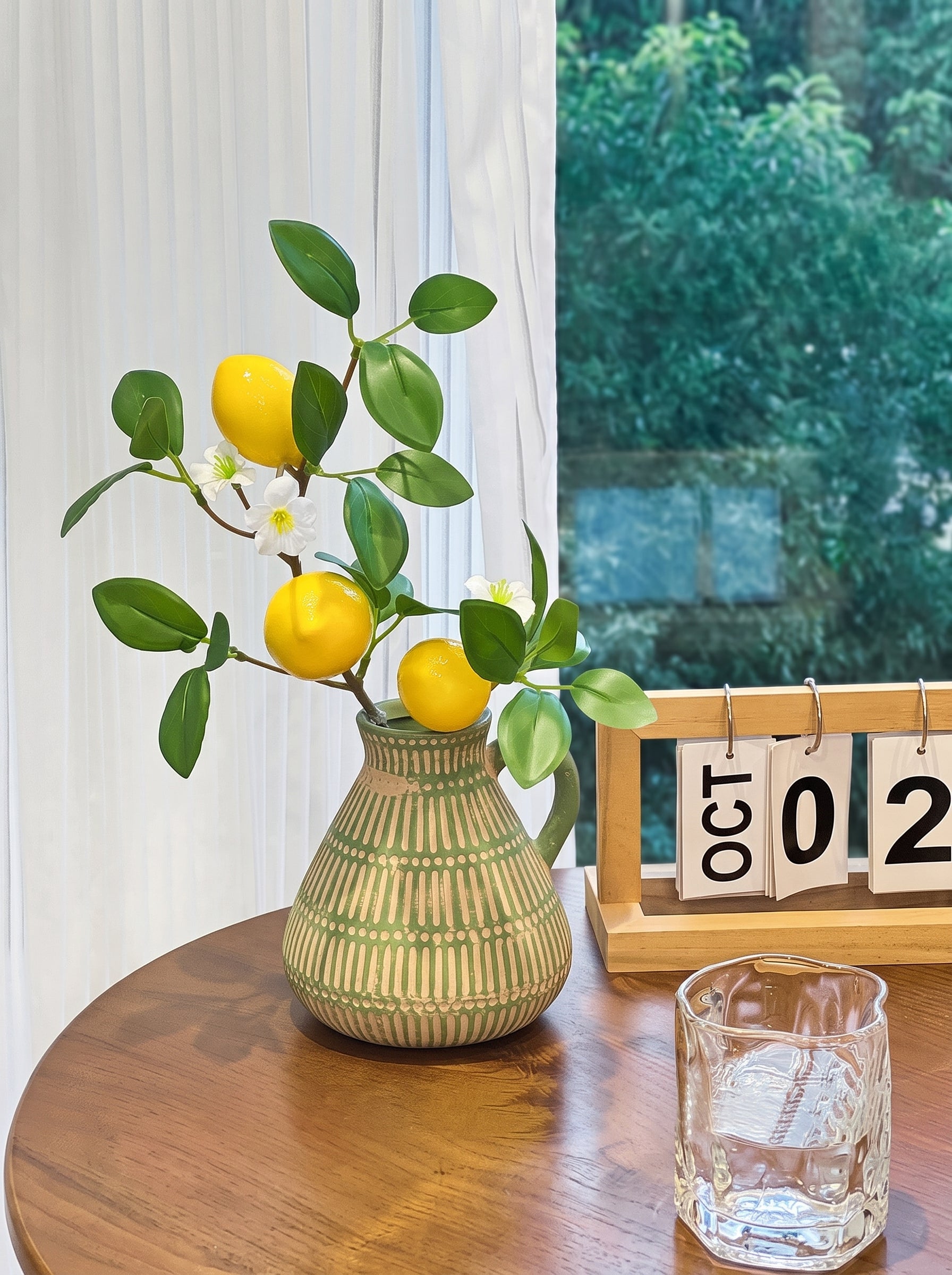 Vibrant Mediterranean Lemon Botanical Artificial Floral Arrangement