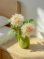 Creamy Blush Dahlia Bloom Faux Floral Arrangement
