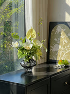Serene Forest Anthurium Orchid Botanical Faux Floral Arrangement