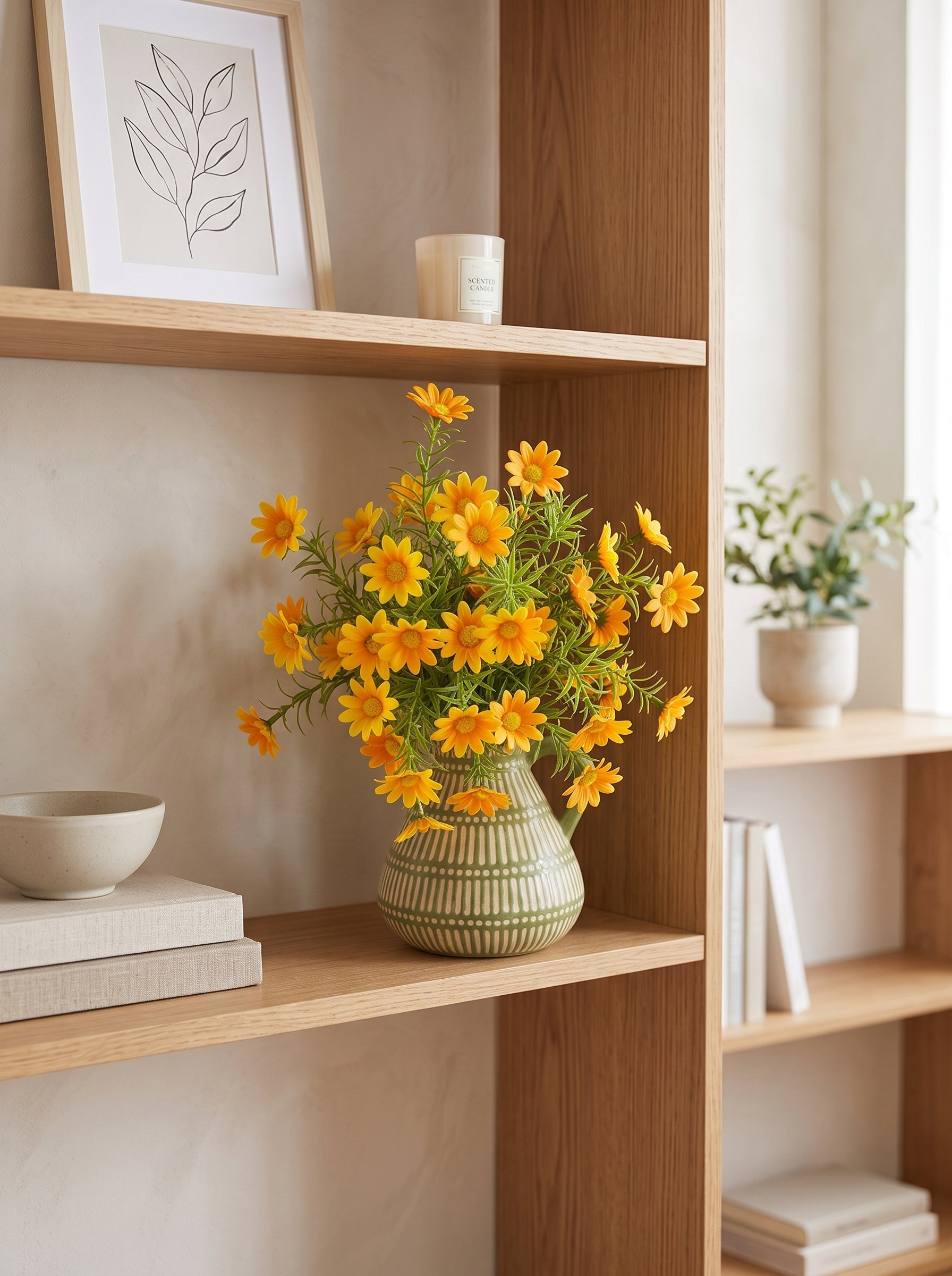 Sunny Golden Daisy Botanical Artificial Floral Arrangement