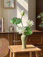 Zen Pure White Lotus Spray Faux Floral Arrangement